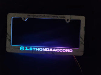 Custom RGB LED Text License Plate Frame