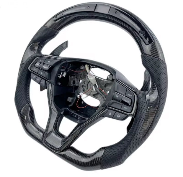 2018-2022 Honda Accord Carbon
Fiber Leather LED Steering Wheel W/ Carbon Fiber Paddle Shifters