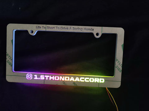 Custom RGB LED Text License Plate Frame